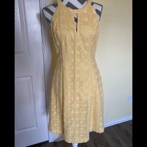 WHWB Yellow Lace Dress, size 8